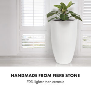 Fox & Fern Almere Kvetináč Fibre Stone ideálny pre rastliny, ručne vyrobený, kužeľovitý