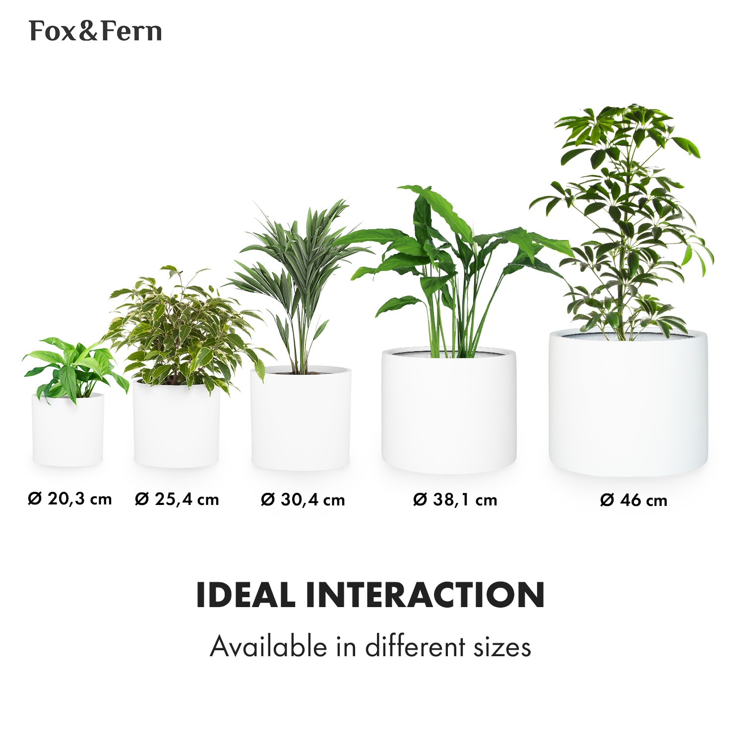 Fox & Fern Gendt, kvetináč, fiberstone, interiér/exteriér – Obrázok 2