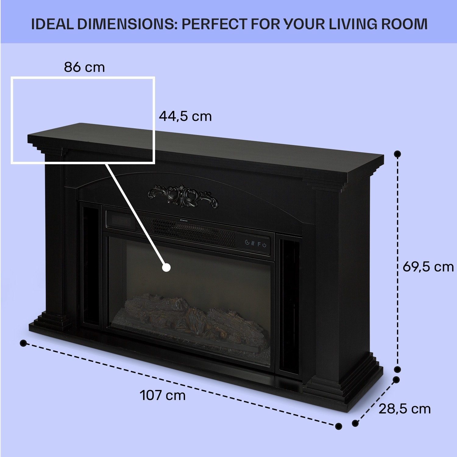 Klarstein Saint Helens, elektrický krb, 1900 W, LED technológia, diaľkové ovládanie – Obrázok 2