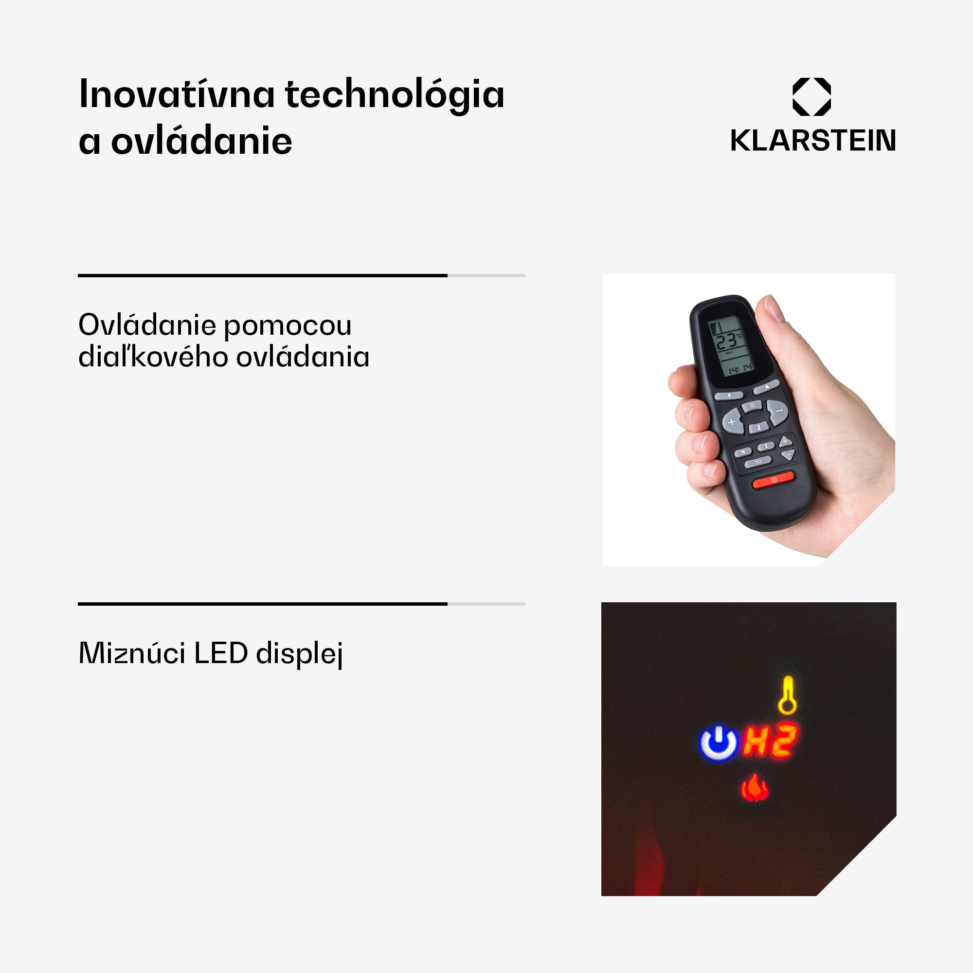 Klarstein Galeras, elektrický nástenný a vstavaný krb, 1800 W, LED, 3 farby, časovač – Obrázok 2