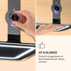 Klarstein Futurelight Smart, digestor, 42 cm, ostrovčekový, 420 m³/h, LED, nehrdzavejúca oceľ, čierny