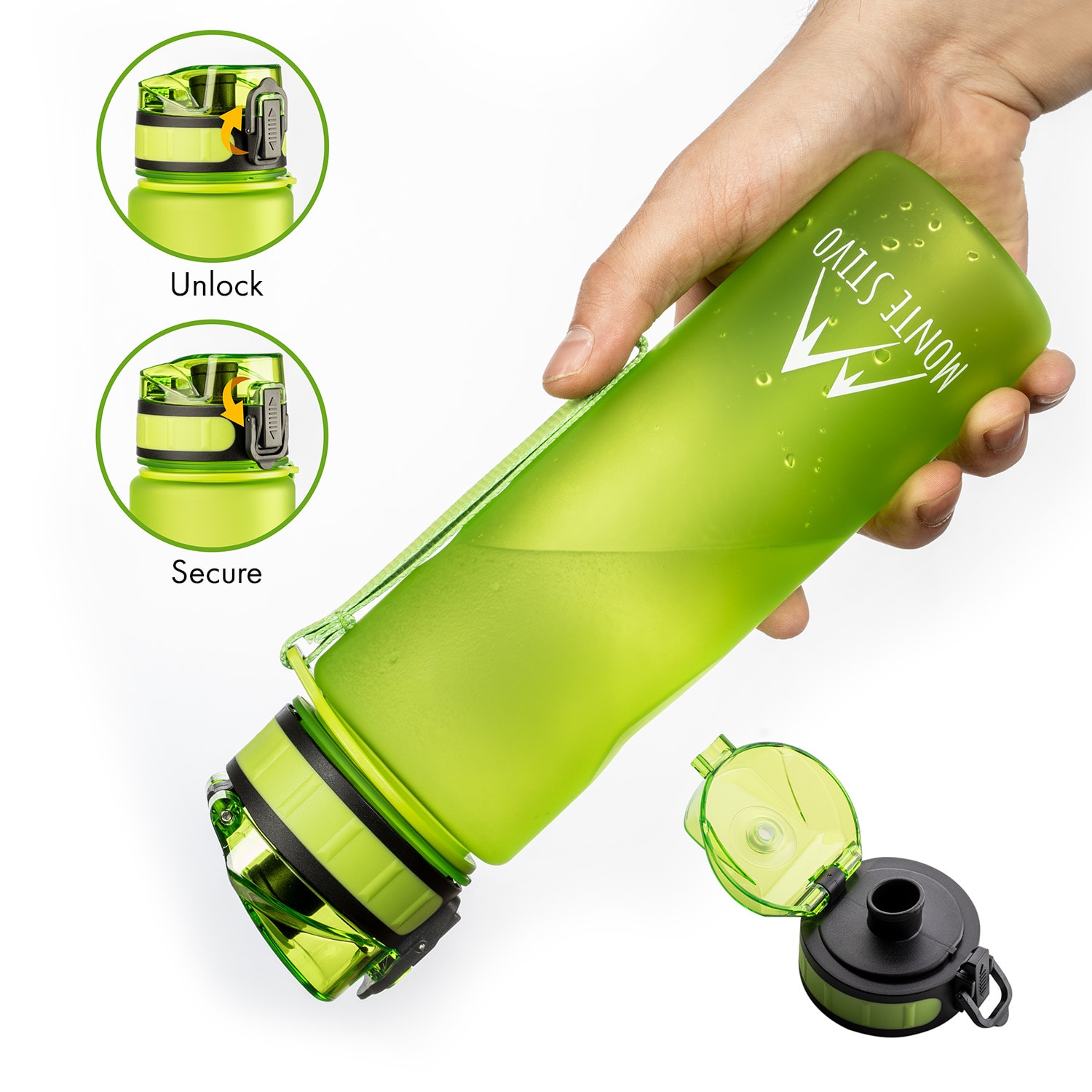 Monte Stivo Lyseren, detská fľaša na pitie, 600 ml, mierka, nepriepustný filter na ovocie – Obrázok 3