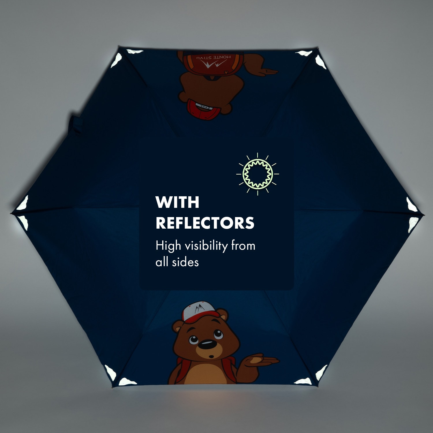 Monte Stivo Votna, detské dáždniky, 90 cm Ø, reflexné, skladacie – Obrázok 2