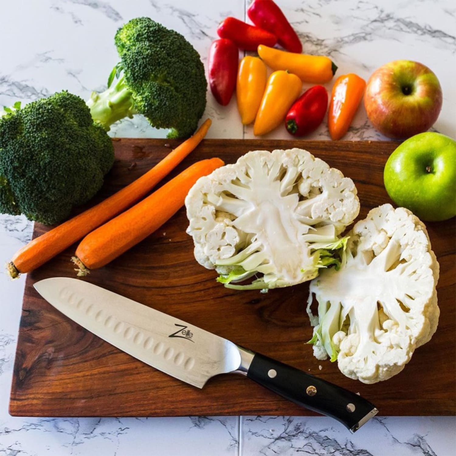 Zelite Infinity by Klarstein Alpha-Royal Japanese Series, 7" nôž santoku, damašková oceľ – Obrázok 3