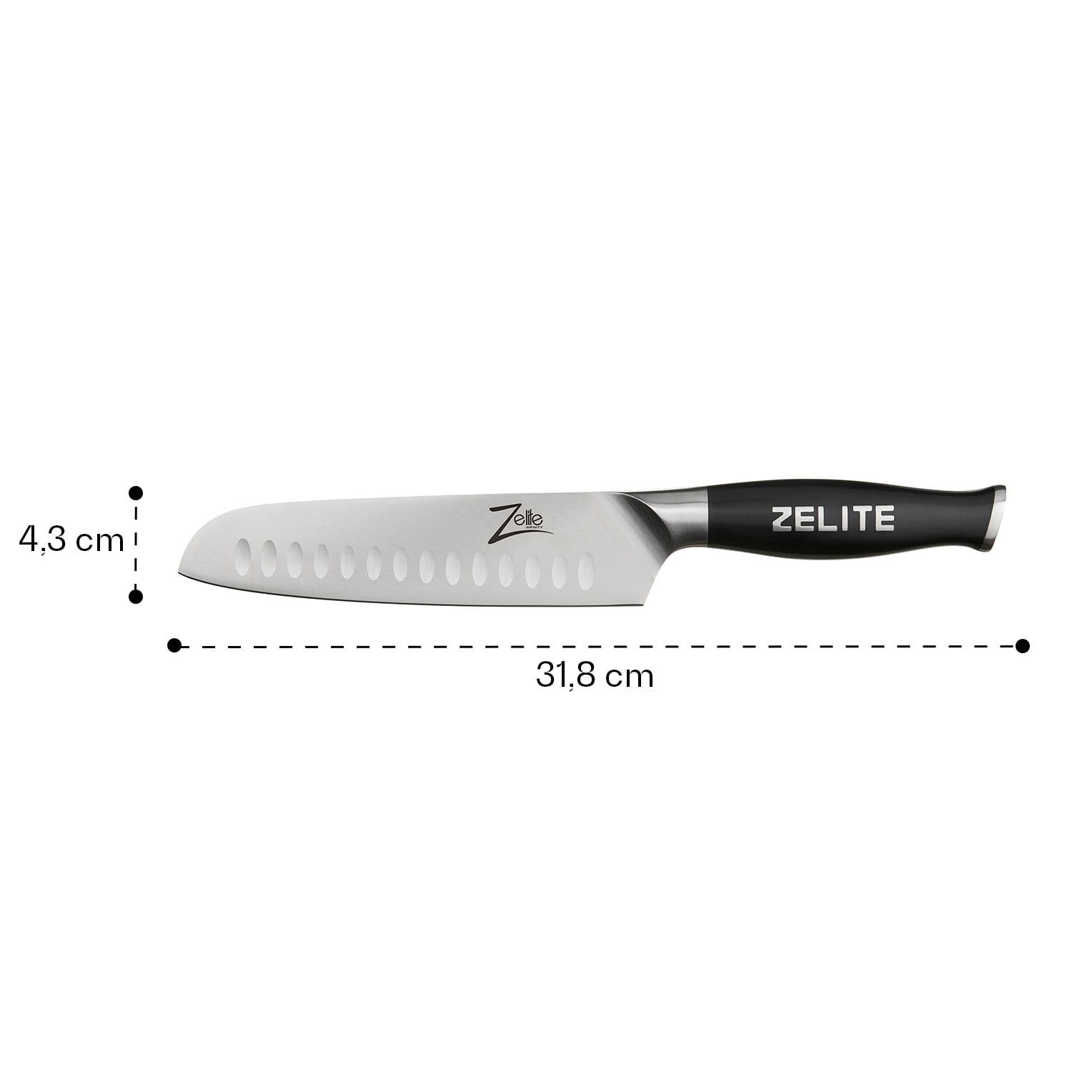 Zelite Infinity by Klarstein Comfort Pro, 7" nôž santoku, 56 HRC, nehrdzavejúca oceľ – Obrázok 2