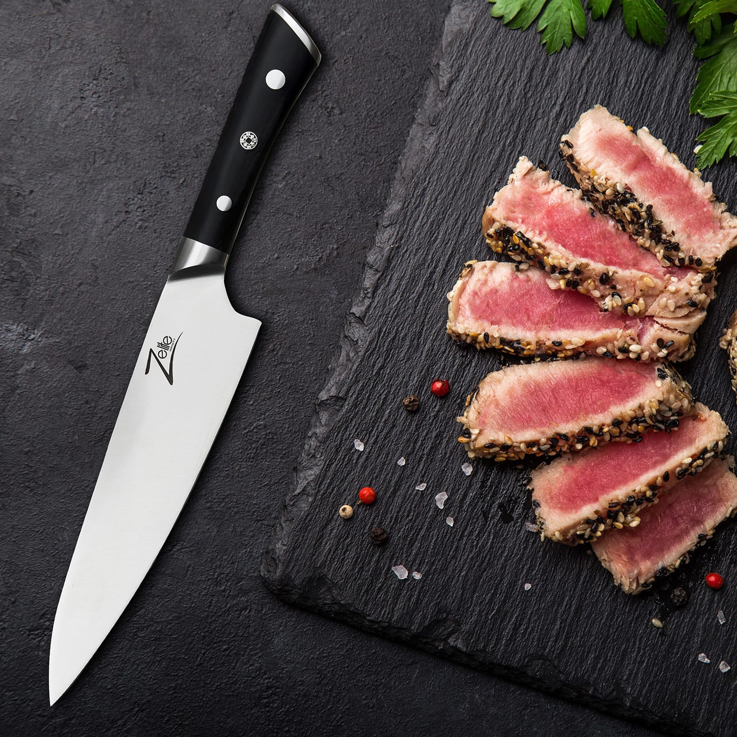 Zelite Infinity by Klarstein Razor-Edge, 8" kuchársky nôž, 59 HRC, nehrdzavejúce oceľ