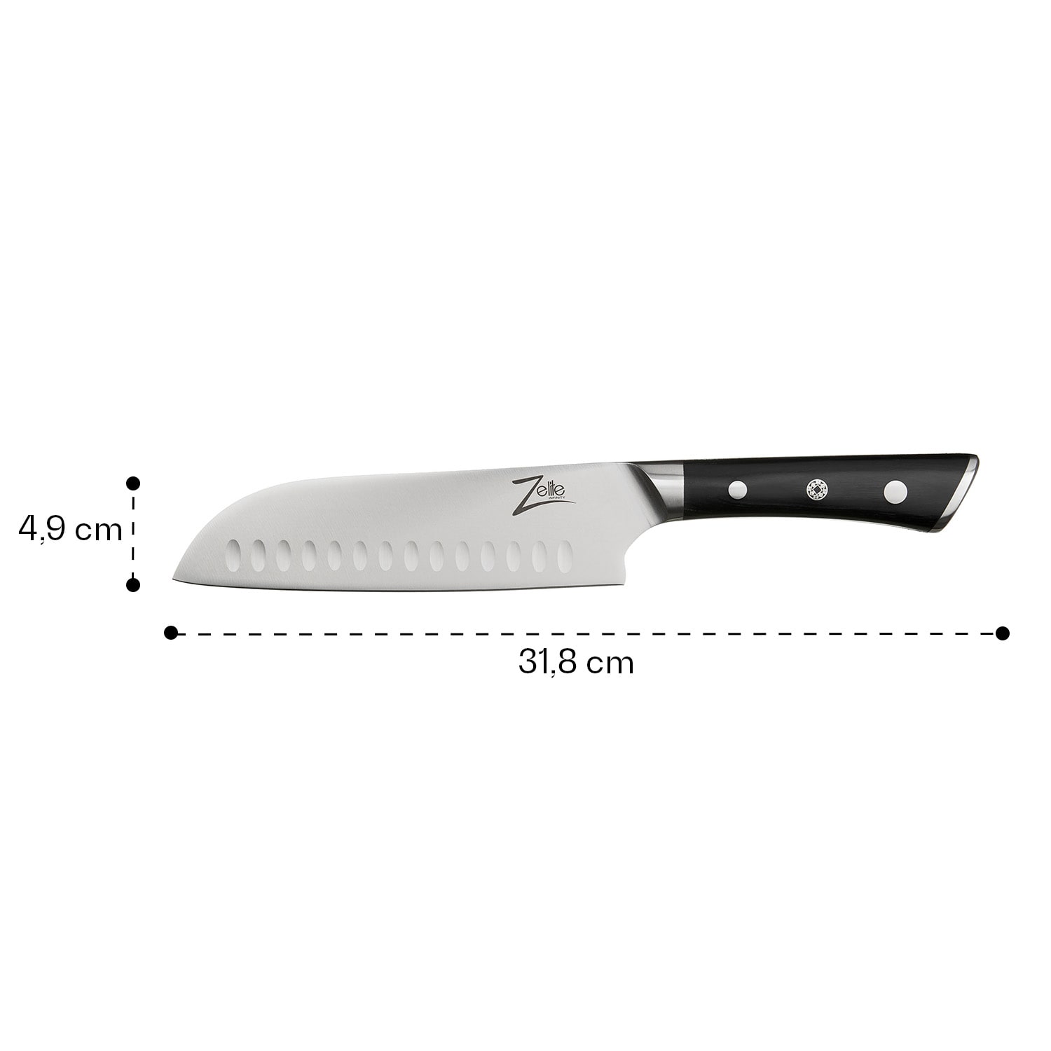 Zelite Infinity by Klarstein Razor-Edge, 7" nôž santoku, 59 HRC, nehrdzavejúce oceľ – Obrázok 2