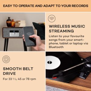 Auna Mary Ann, gramofón, 33 ⅓ / 45 / 78 otáčok/min, CD, DAB+, UKW, BT, USB