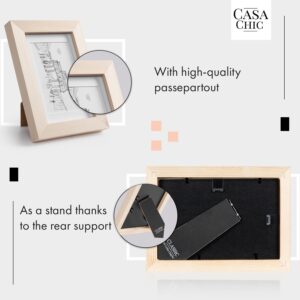 Casa Chic Edinburgh, rámy na obrázky, sada 3 rámov, obdĺžnikové, fotky 14 x 9 cm, pasparta, drevo