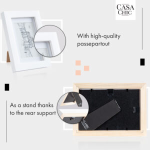 Casa Chic Everton, rámy na obrázky, sada 3 rámov, obdĺžnikové, 14 x 9 cm, pasparta, sklo