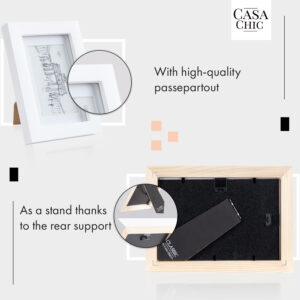 Casa Chic Everton, rám na obrázky, obdĺžnikový, fotky 14 x 9 cm, pasparta, sklo