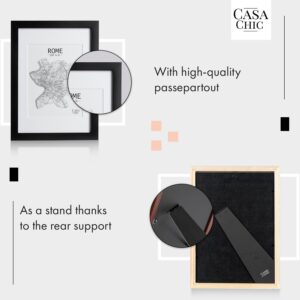 Casa Chic Brighton, rám na obrázky, sklo, DIN A4 s paspartou, pravé drevo