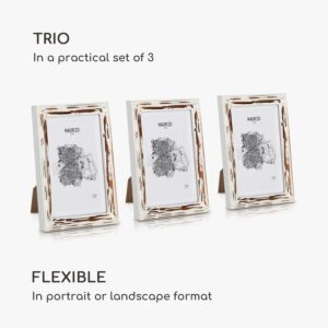 Casa Chic Lancaster, rámy na obrázky, obdĺžnikové, sada 3 rámov, fotky 17 x 12 cm, pasparta, drevo