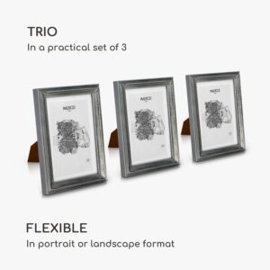 Casa Chic Lancaster, rámy na obrázky, obdĺžnikové, sada 3 rámov, fotky 17 x 12 cm, pasparta, drevo