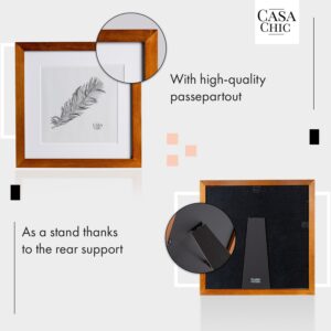 Casa Chic Bristol, rám na obrázky, sklo, 25 x 25 cm s paspartou, pravé drevo