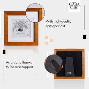 Casa Chic Bristol, rám na obrázky, sklo, 15 x 15 cm s paspartou, pravé drevo