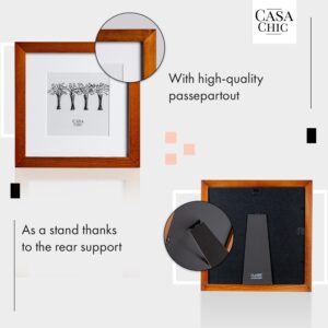 Casa Chic Bristol, rám na obrázky, sklo, 20 x 20 cm s paspartou, pravé drevo