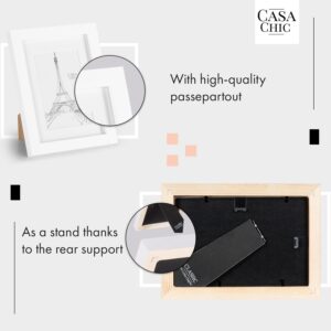 Casa Chic Chalcot, sada 7 obrazových rámov, 3 veľkosti, obdĺžnikový tvar, pasparta, skutočné drevo