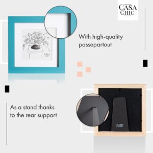 Casa Chic Clapton, rám na obrázky, štvorcový, fotky 15 x 15 cm, pasparta, sklo