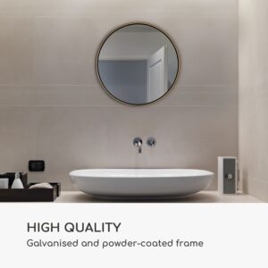 Casa Chic Fournier, nástenné zrkadlo s kovovým rámom, okrúhle, Ø 40 cm