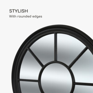 Casa Chic Leeds Nástenné zrkadlo s okrúhlym rámom z pravého dreva Ø 90 cm