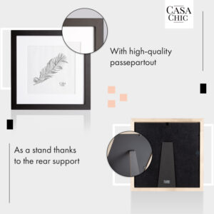 Casa Chic Cannon, rám na obrázky, štvorcový, fotky 24,4 x 24,4 cm, pasparta, pravé drevo