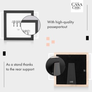 Casa Chic Cannon, rám na obrázky, štvorcový, fotky 20 x 20 cm, pasparta, pravé drevo