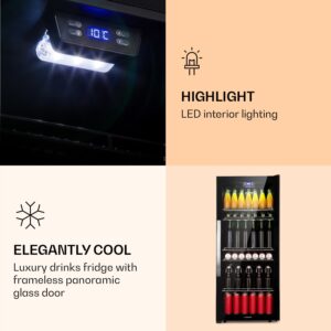 Klarstein Beersafe 7XL, chladnička, 242 l, 5 políc, panoramatické sklenené dvere, nehrdzavejúca oceľ