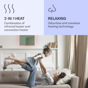 Klarstein Mojave 500 smart, infračervený ohrievač 2 v 1, konvektor, 60 x 60 cm, 500 W, RGB osvetlenie