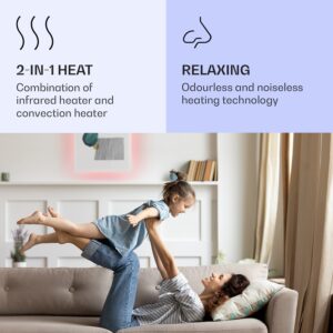 Klarstein Mojave 500 smart, infračervený ohrievač 2 v 1, konvektor, 60 x 60 cm, 500 W, RGB osvetlenie