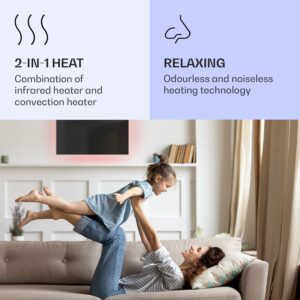 Klarstein Mojave 750 smart, infračervený ohrievač 2 v 1, konvektor, 85 x 60 cm, 750 W, RGB osvetlenie