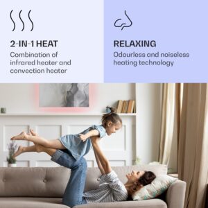 Klarstein Mojave 750 smart, infračervený ohrievač 2 v 1, konvektor, 85 x 60 cm, 750 W, RGB osvetlenie