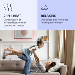 Klarstein Mojave 750 smart, infračervený ohrievač 2 v 1, konvektor, 85 x 60 cm, 750 W, RGB osvetlenie