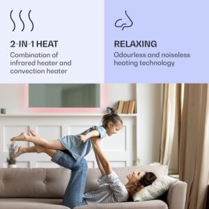 Klarstein Mojave 1000 smart, infračervený ohrievač 2 v 1, konvektor, 120 x 60 cm, 1000 W, RGB osvetlenie