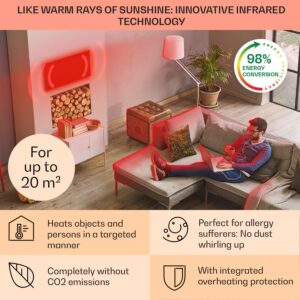 Klarstein La Palma 1000 smart, infračervený ohrievač 2 v 1, 120 x 60 cm, 1000 W, zrkadlová predná časť