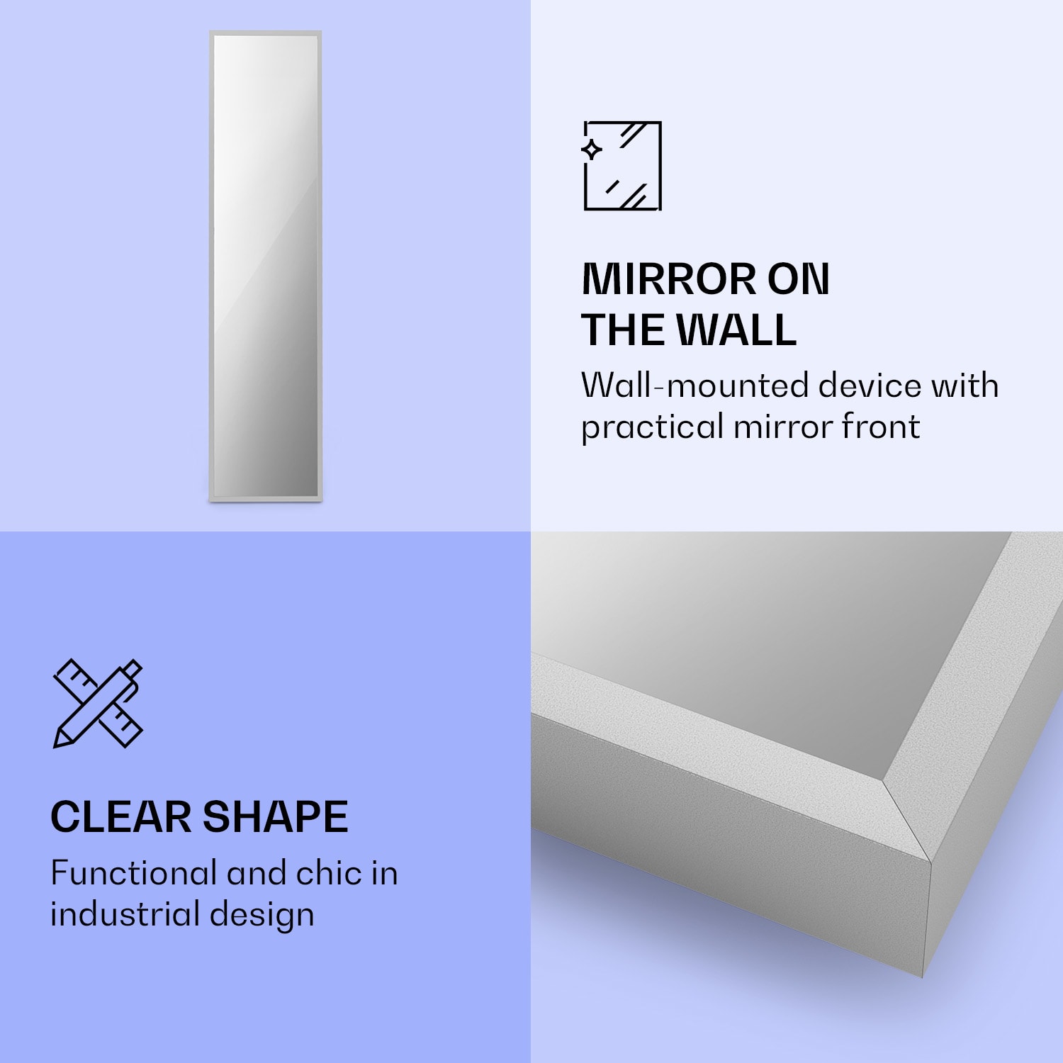 Klarstein La Palma 900 smart, infračervený ohrievač, 40 x 160 cm, 900 W, zrkadlový stojan