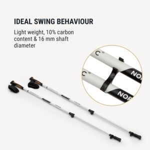 KLARFIT Bilbao TX Essential, palice na nordic walking, 10% uhlík, 100-130 cm, korkové rukoväte