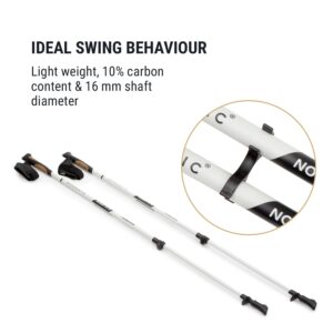 KLARFIT Pau TX Professional, palice na nordic walking, 50 % uhlík, 100-130 cm, korkové rukoväte