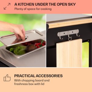 Klarstein Jersey, vonkajšia kuchyňa, pracovná doska, ušľachtilá oceľ, prenosná, kryt proti dažďu