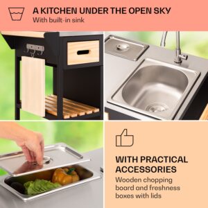 Klarstein Jersey, vonkajšia kuchyňa, drez, ušľachtilá oceľ, prenosná, kryt proti dažďu