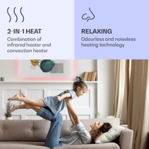 Klarstein Mojave 1000 smart, infračervený ohrievač 2 v 1, konvektor, 120 x 60 cm, 1000 W, RGB osvetlenie