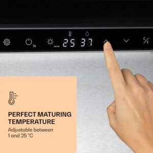 Klarstein Steakhouse Pro 233, chladnička na zrenie mäsa, 1 zóna, 233 l, 1-25°C, dotykový displej, panoramatické okno