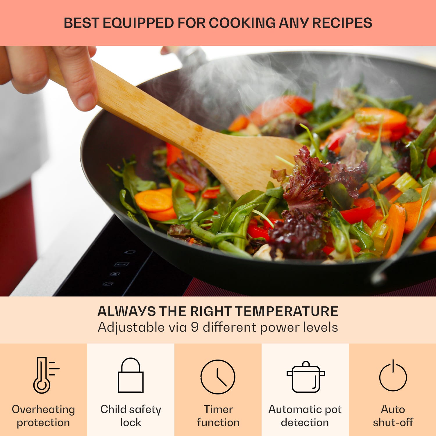 Klarstein Full House Down Air System, indukčná varná doska s odsávaním, 655 m³/h, energet. trieda A – Obrázok 3