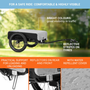 KLARFIT Companion, nákladný príves, 40kg/50litrov, príves na bicykle, ručný vozík, čierny