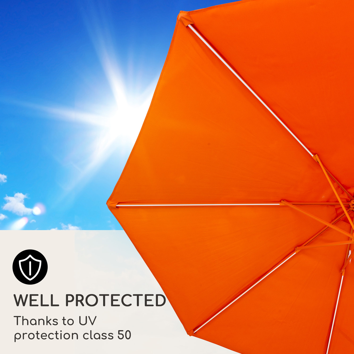 Blumfeldt Calais, slnečník, hliníkový rám, polyester, UV 50, LED svetlo – Obrázok 3