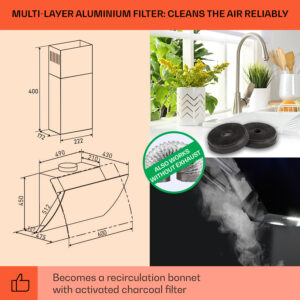 Klarstein Clara 60, digestor, 509 m³/h, dotykový displej, ambientné podsvietenie