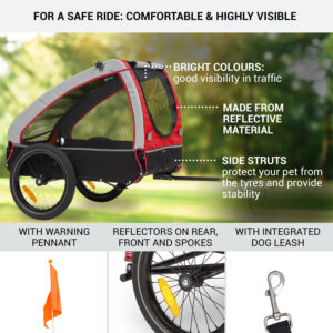 KLARFIT Husky Príves pre psov na bicykel cca 250L 600D Oxford Canvas