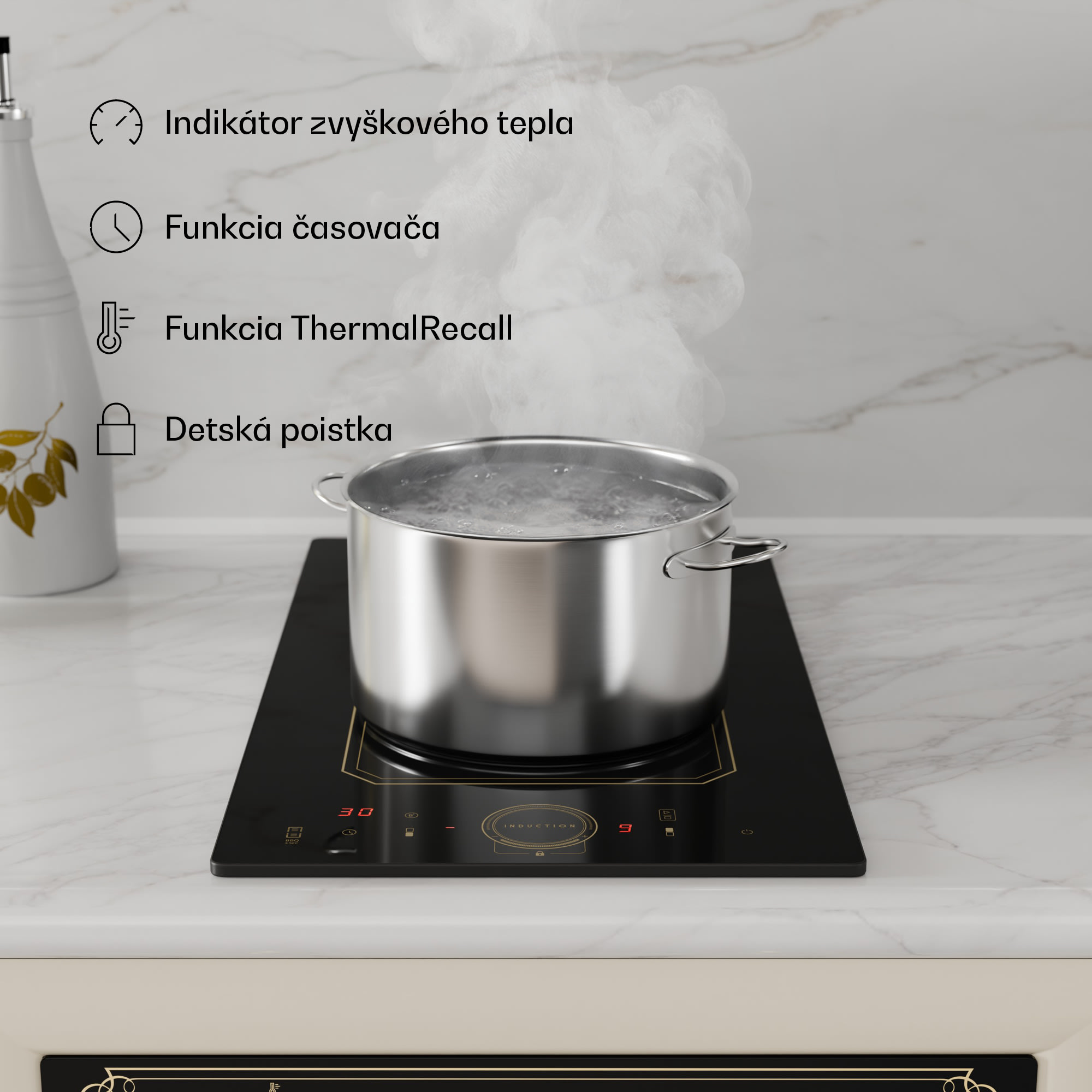 Klarstein Victoria Domino, vstavaná indukčná varná doska, 3500 W, Flexzone, časovač – Obrázok 3
