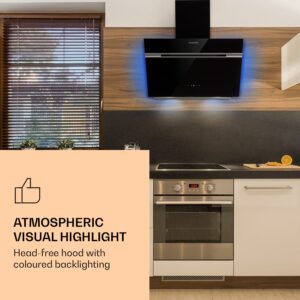 Klarstein Alina 60 Smart, digestor, 60 cm, nástenný, 600 m³/h, LED podsvietenie, skleněné čelo, biely