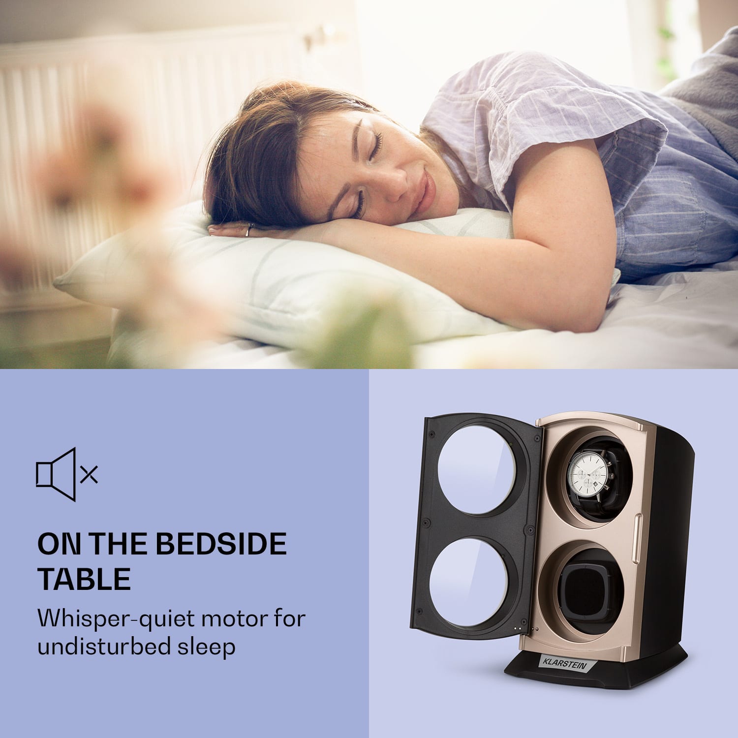 Klarstein St. Gallen Premium, naťahovač na hodinky, 2 hodiniek, 4 rýchlosti, čierny